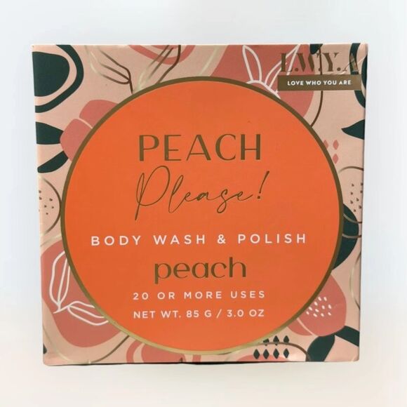 L.W.Y.A Peach Please! Body Wash & Polish 20+ Uses Buffer 3.0 Oz - Picture 1 of 2